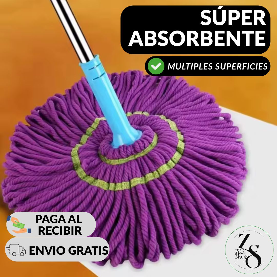 PALO PISO GIRATORIO DE MICROFIBRA AUTO EXPRIMIBLE