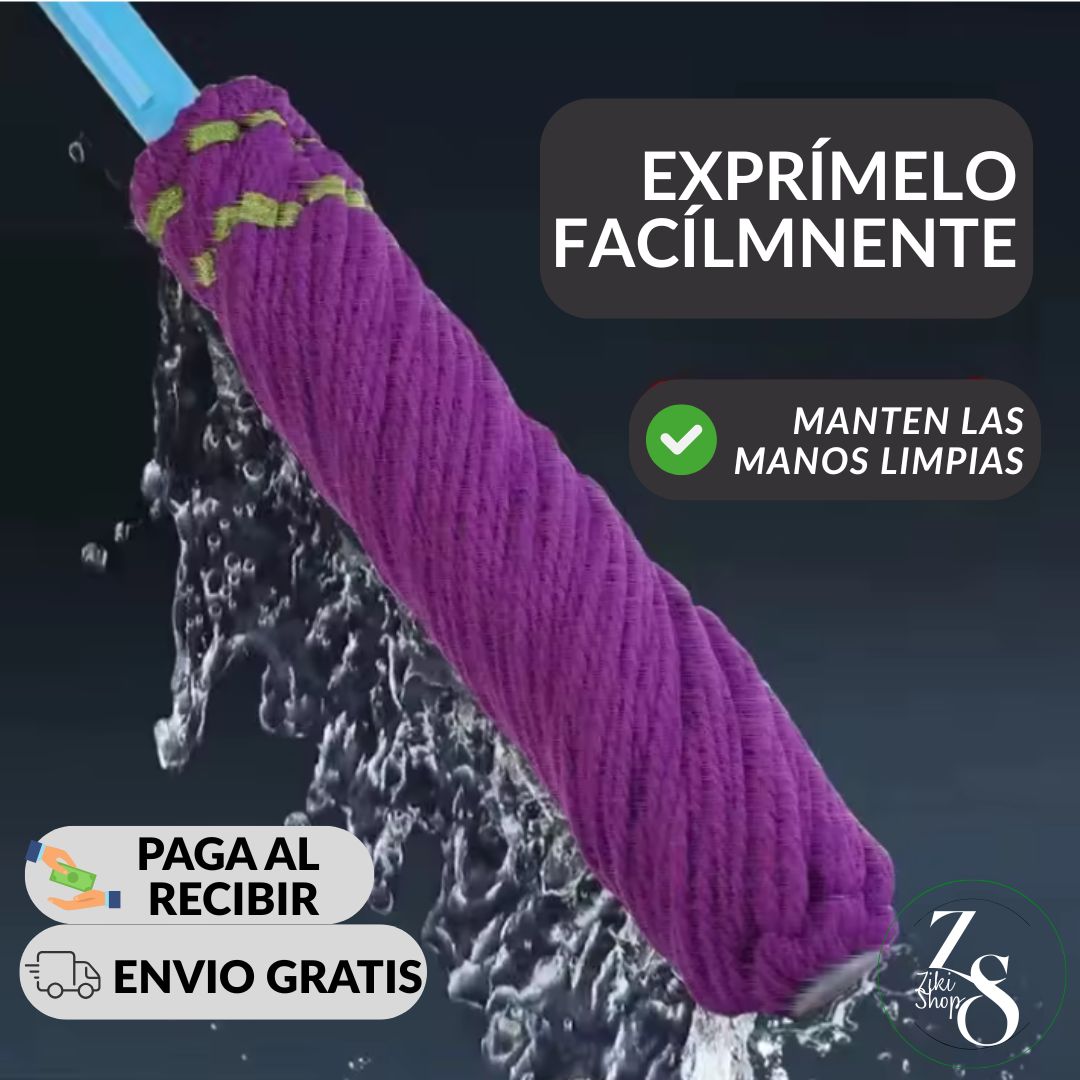 PALO PISO GIRATORIO DE MICROFIBRA AUTO EXPRIMIBLE