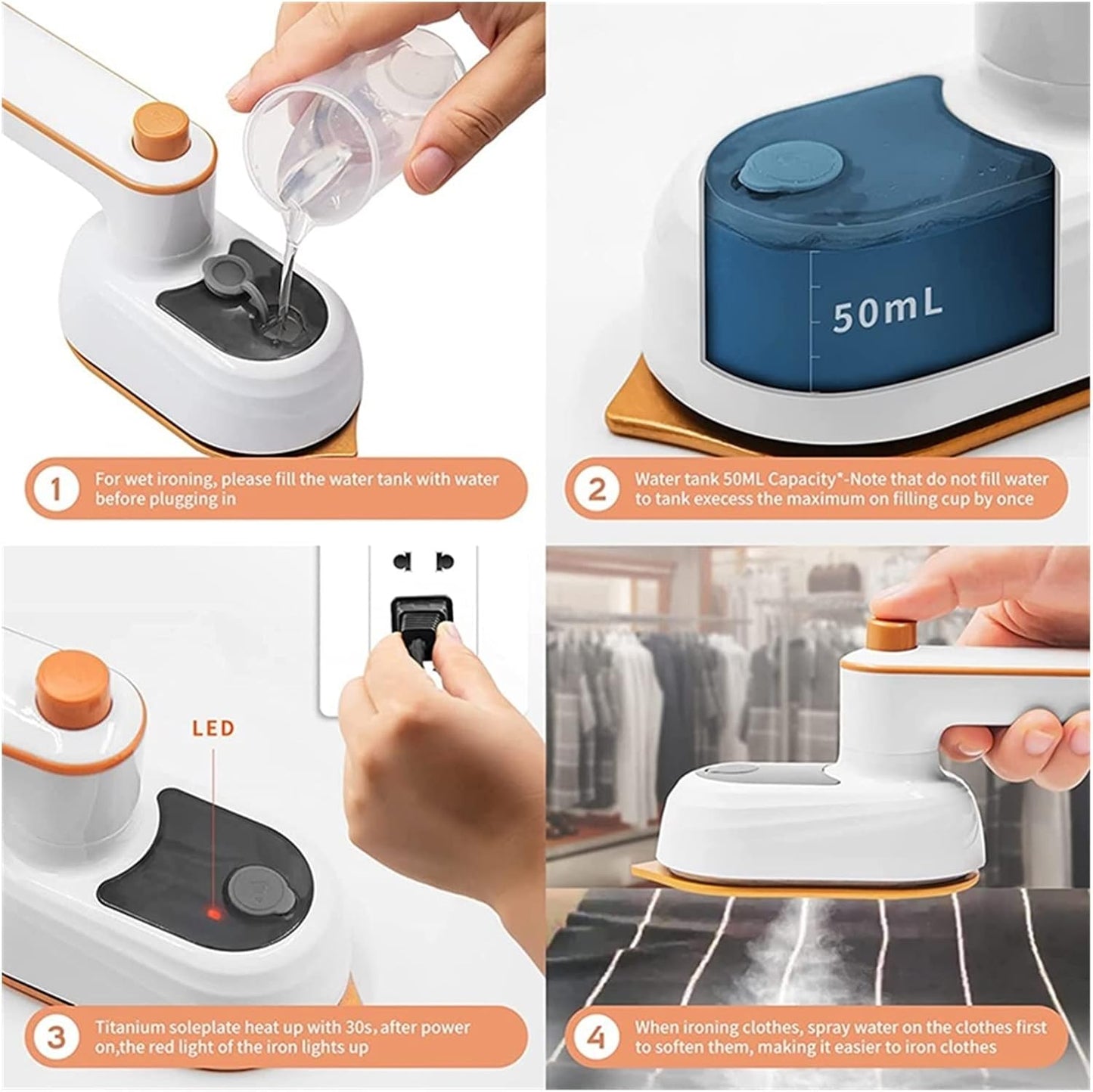 Mini Plancha 360° – Plancha Ropa al Instante Donde Estés 🔥