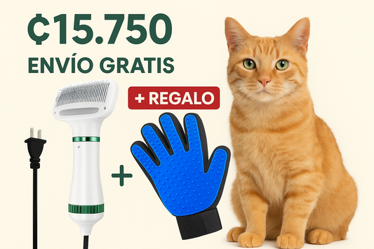Combo de Peine eléctrico + guante para el cuidado de mascotas