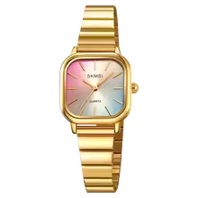 Reloj SKMEI 2190 Plateado – Chic minimalista con esfera arcoíris ✨