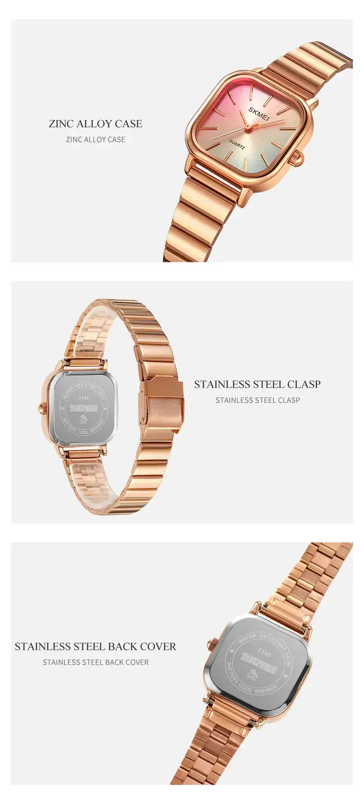 Reloj SKMEI 2190 Plateado – Chic minimalista con esfera arcoíris ✨
